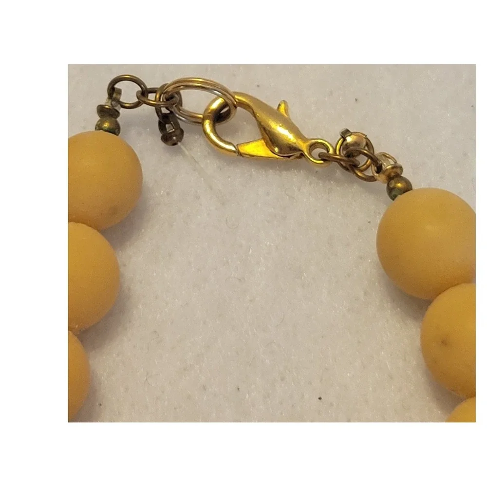 Beaded Leaf Necklace Boho Cottagecore Nature Statement Yellow Gold Tone